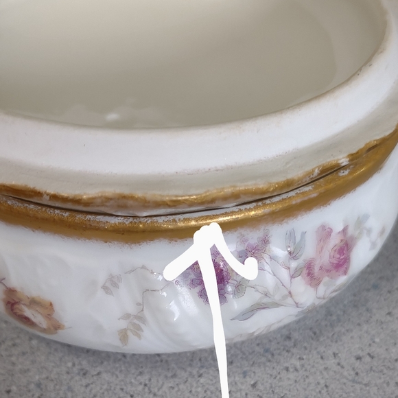 Firm Final price!*Porcelain Limoge powder jar(FR) - Picture 2 of 5